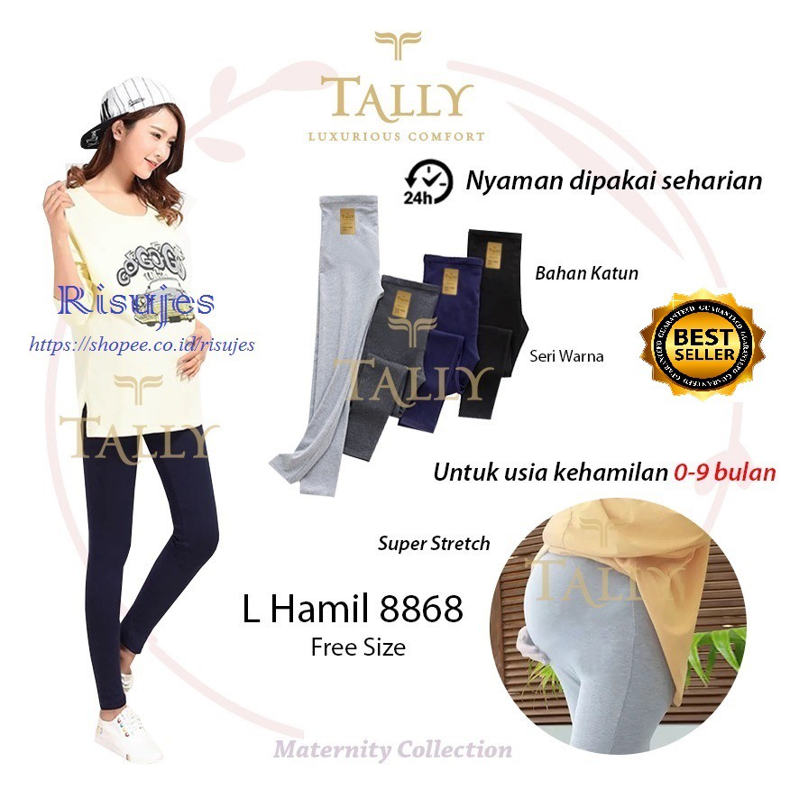 Celana Legging Hamil ASLI TALLY 8878 , 8868 &amp; 8851 (3/4) - Premium Quality