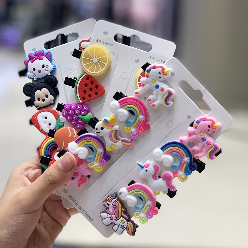 Jepit Rambut Motif Karakter Kartun Jedai Poni Jepitan Rambut Anak Character Hair Clip ( isi 10pcs )