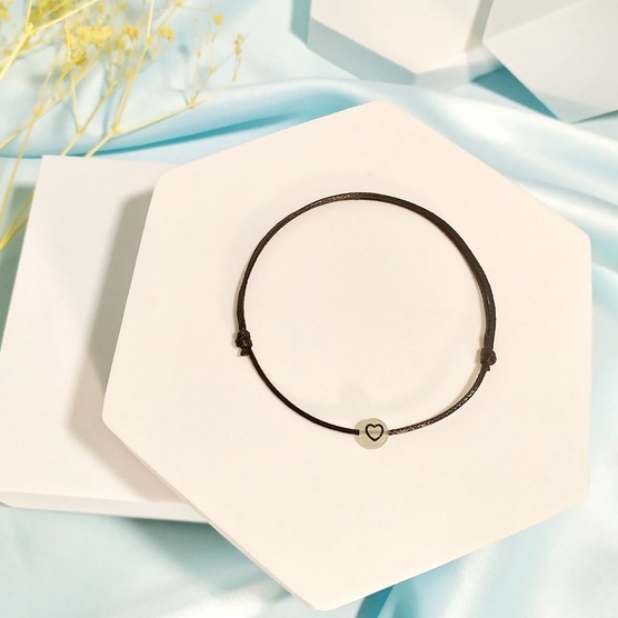 gelang glow in the dark inisial huruf bisa nyala wanita pria tali hitam korea waterproof-GELANG LOVE
