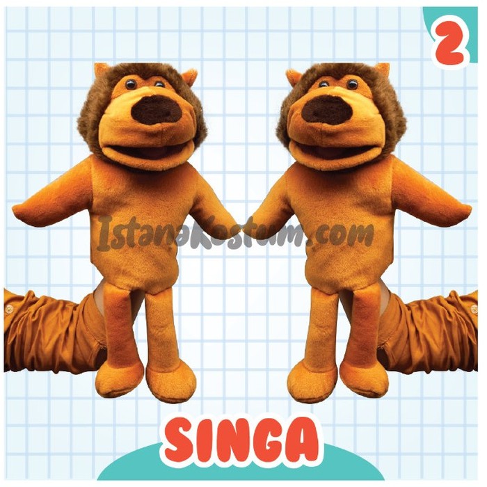 Boneka Tangan Hewan Singa Hand Puppet Muppet 50cm