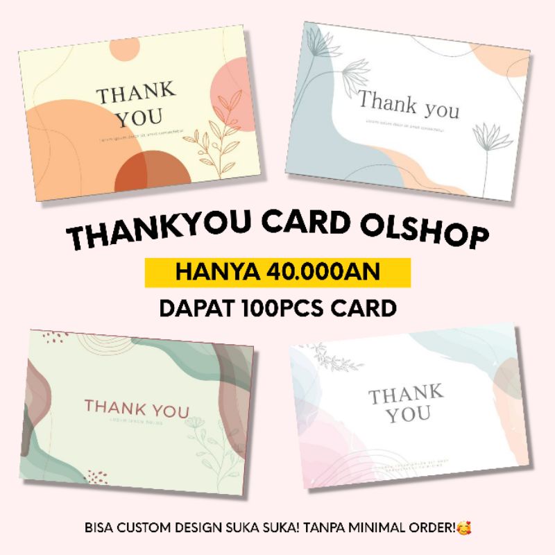 

CETAK THANKYOU CARD OLSHOP KARTU TERIMAKASIH KARTU NAMA BISA CUSTOM SENDIRI