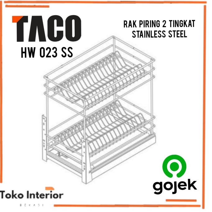 Ready stock] Rak Piring 2 Susun Taco / Rak Kitchen Set / Taco HW023ss Stainless Ste