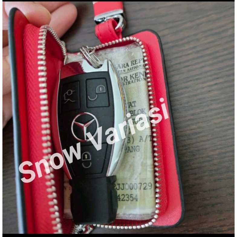 Dompet STNK Gantungan Kunci Mobil Honda Key Chain Carbon