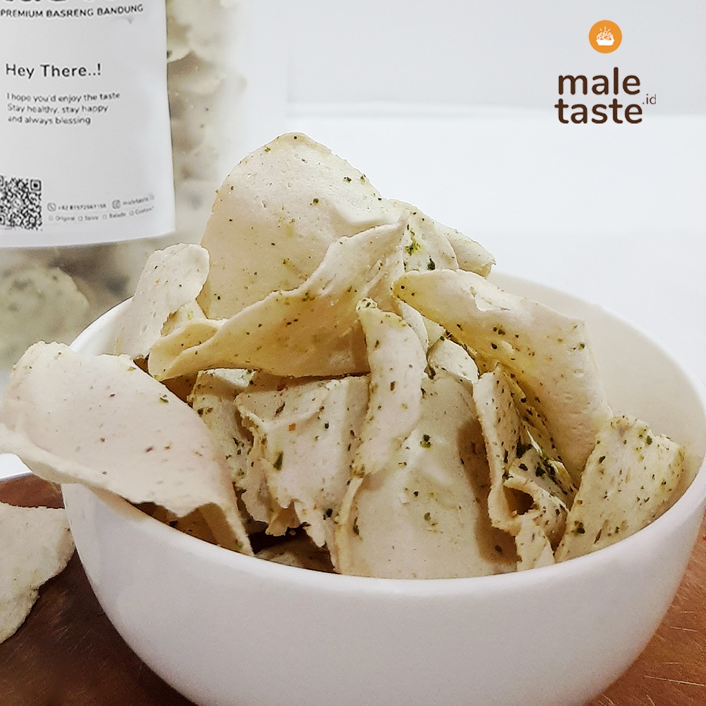 Premium Basreng Bandung Rasa Original Daun Jeruk - Balado Daun Jeruk-Pedas Daun Jeruk 270gr - maletaste.id-2