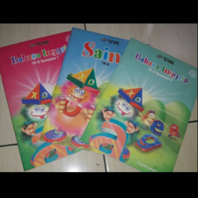 Erlangga For Kids paket TK A dan B isi 3 buku