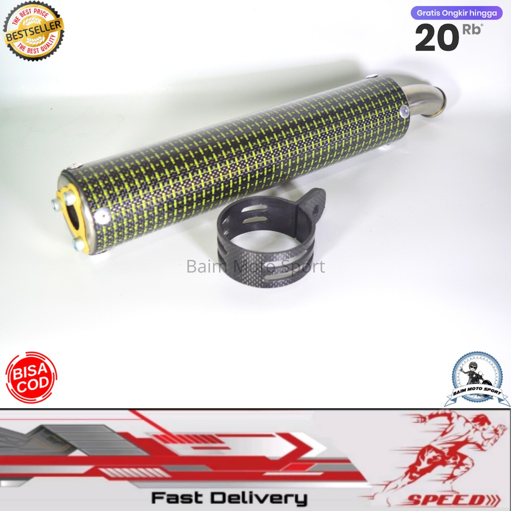 Knalpot Slip On Silencer 2 Tak Carbon Fiber Komposit BONUS KLEM KNALPOT CARBON ASLI ARROW PDK