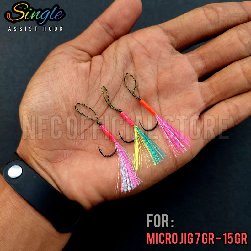 Double assist hook dan Single assist hook untuk micro jig 7 gram sampai 15 gram