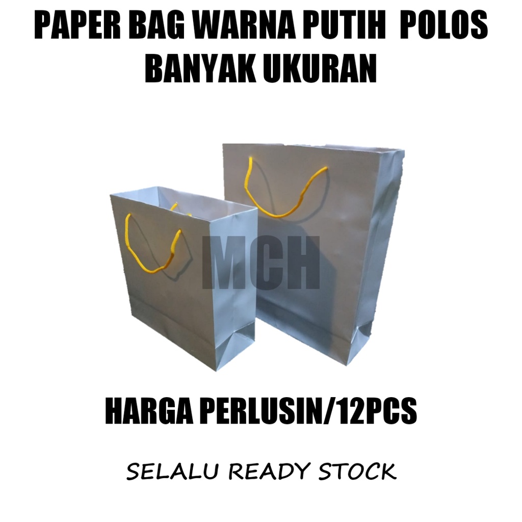 

Paper Bag Putih Polos Banyak Ukuran / Tas Kertas ART Karton Putih Perlusin / Paperbag / Paper Bag Tas Belanja / Goodie Bag / Tas Souvenir Warna