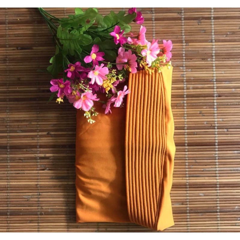 hijab instan oval jersey  / kerudung oval / bergo instan jersey tutup dada-Mustard