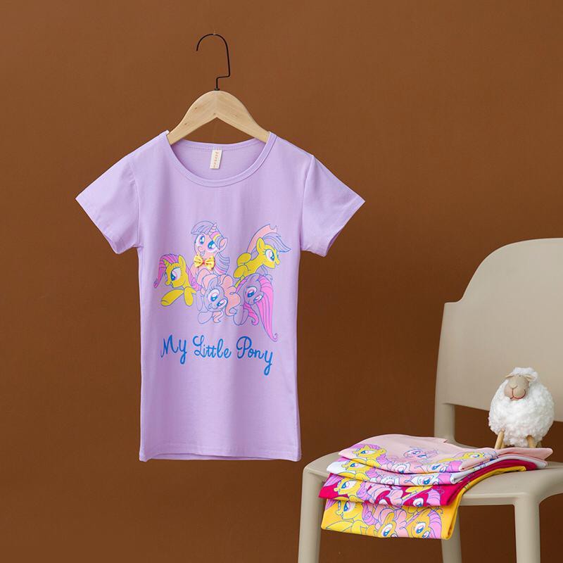 Kaos Anak Cewe Perempuan Gambar 5 My Little Pony Unicorn  3 Tahun - 6 Tahun Bahan Melar Import R55