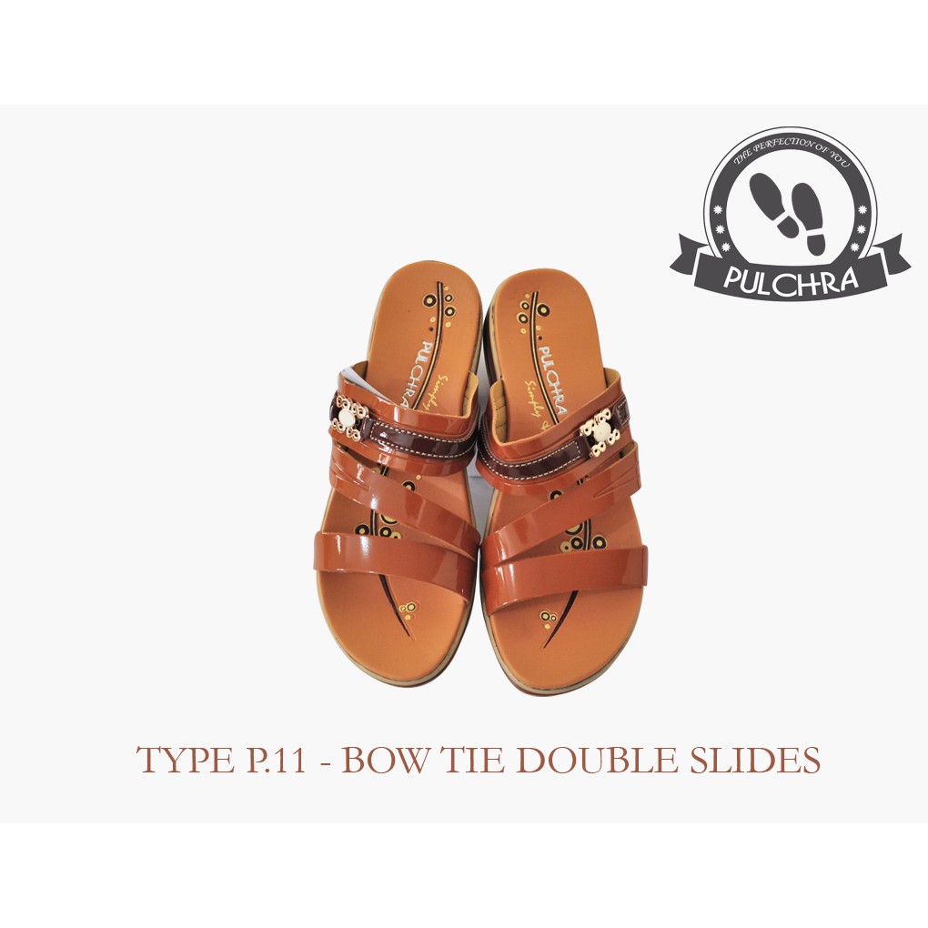 Pulchra Sandal Wanita Type P.11 - Bow Tie Double Slide