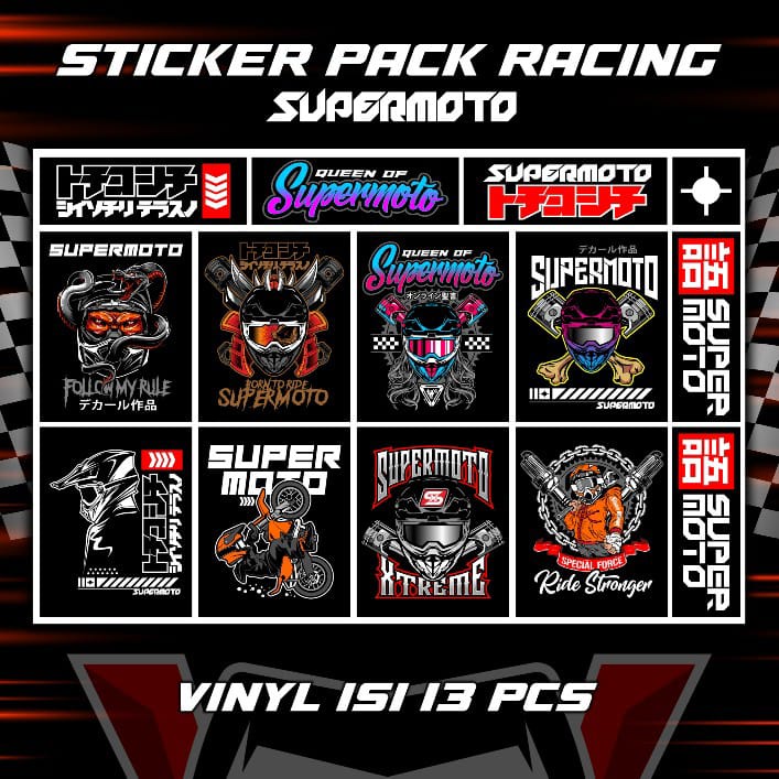 Stiker Racing Hologram Sticker Aesthetic Aksesoris Motor Stiker Helm Stiker Pack Motor Sticker Motor