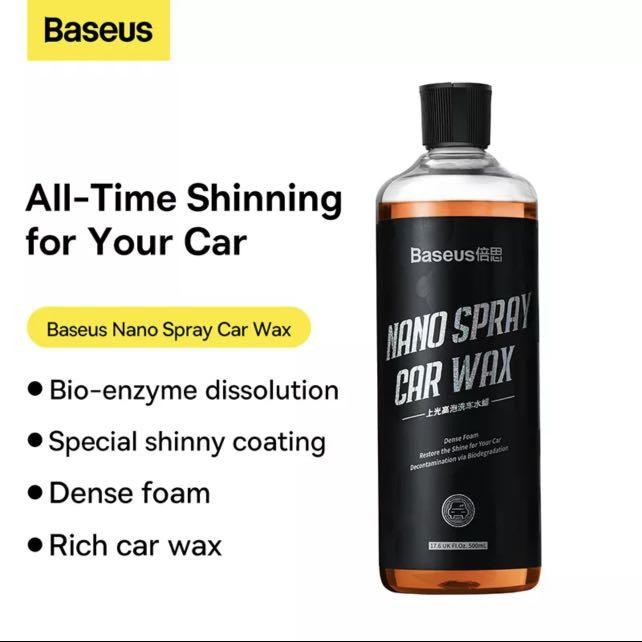 BASEUS  Nano Spray Car Wax &amp; Wash Polishing Foam Shampoo Sabun Cuci Mobil 500ml