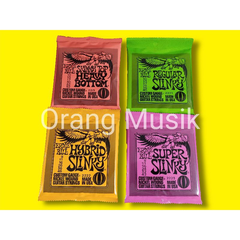 Senar Gitar Elektrik Ernie Ball Slinky Import Ukuran 08 09 010 011