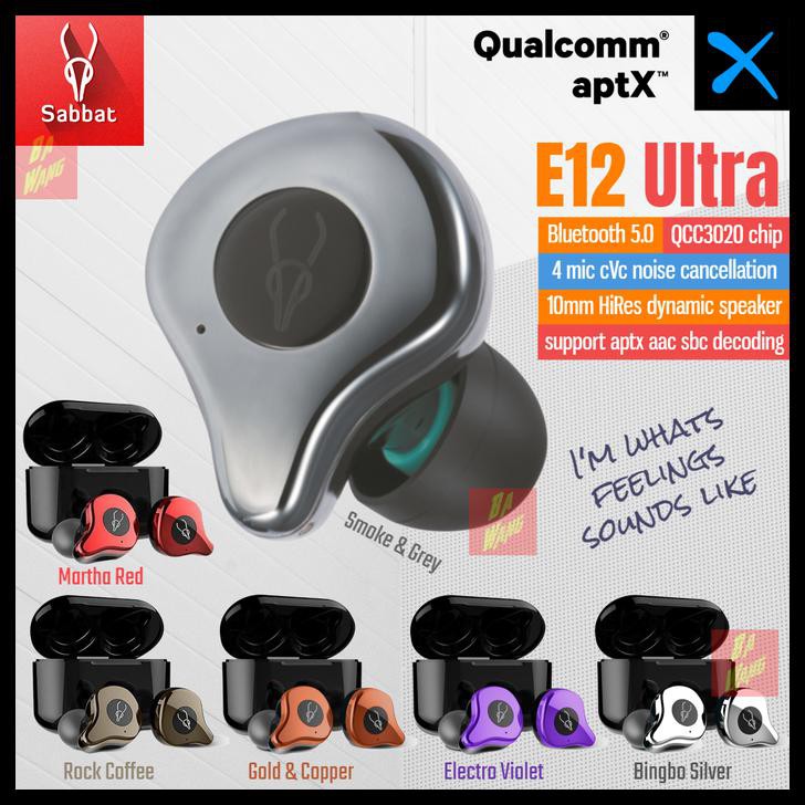 SABBAT E12 ULTRA APTX QUALCOMM BLUETOOTH 5.0 TWS HEADSET EARPHONE - MARTHA RED