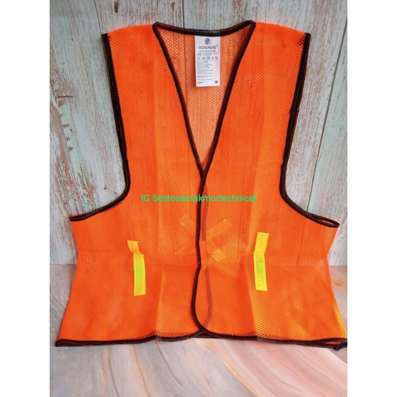 Rompi Jaring Jala Proyek Safety Vest Orange Hijau