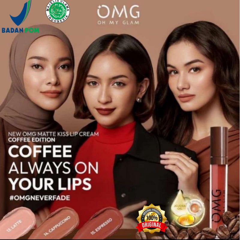 ByAdinda OMG Oh My Glam Matte Kiss Lip Cream  ( lipstick lipstik lipcream ) NEW Coffe Edition