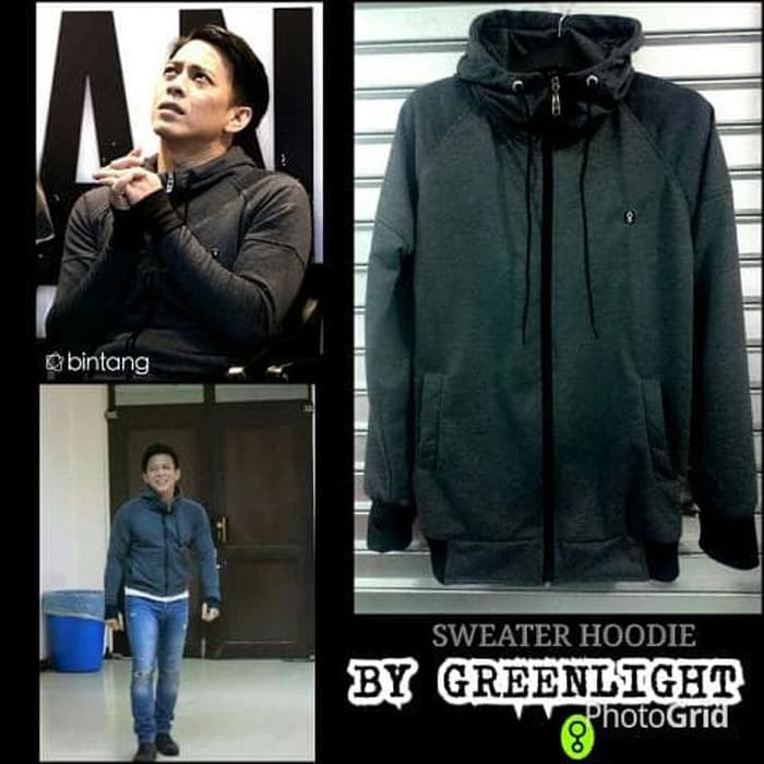 Jaket ariel assasin greenlight bahan katun terry premium M L XL - Abu-abu, XL