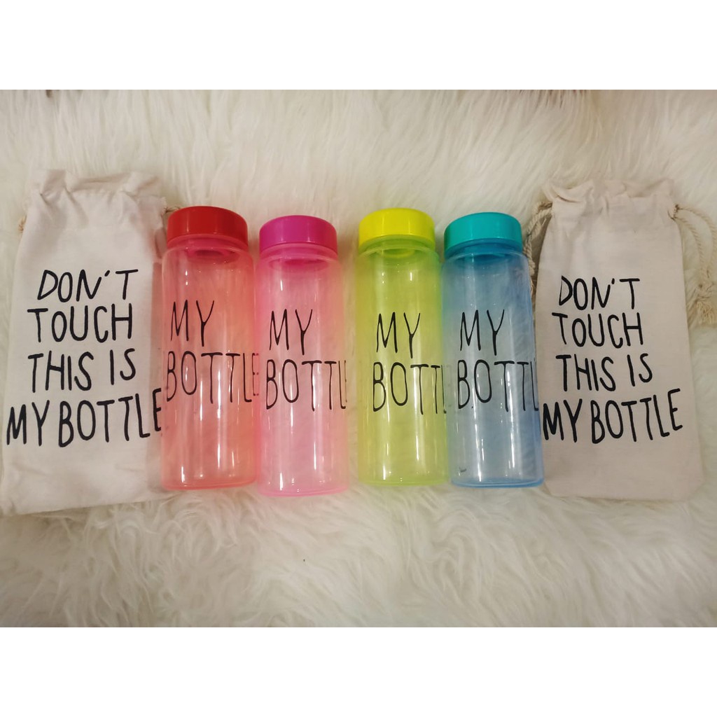 Botol Minum My Bottle Transparan 500ml + Pouch Sarung