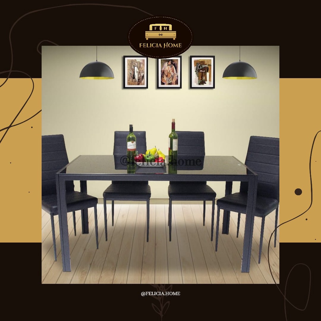 Meja Makan Kaca 6 Kursi