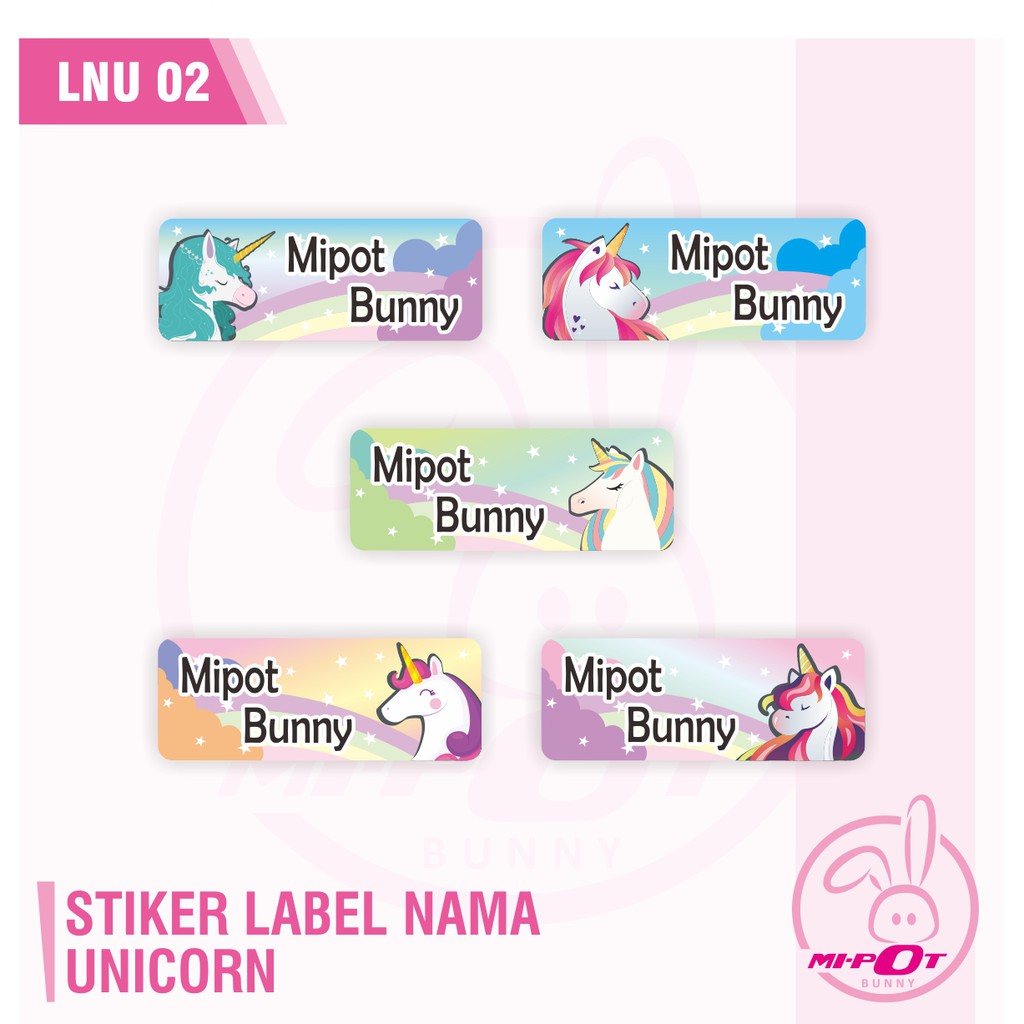 

STIKER LABEL NAMA - UNICORN 02