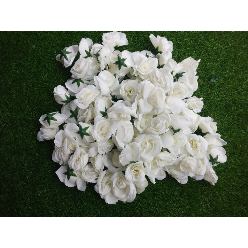 100 pcs Kuntum Bunga Mawar Artificial // Kepala bunga mawar