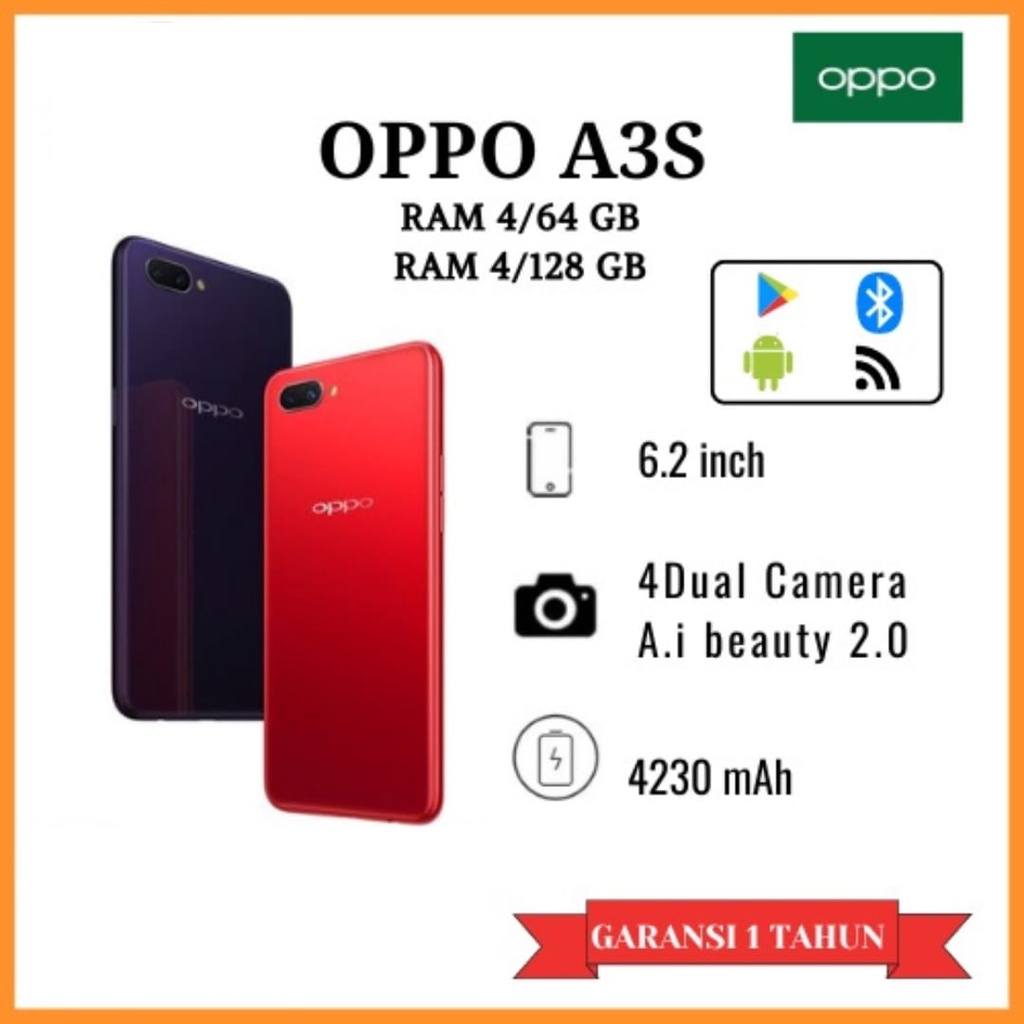 OPPO A3S RAM 6GB INTERNAL 128GB GARANSI 1 THN