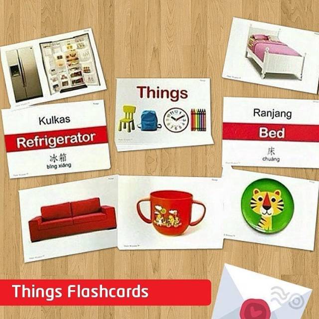 Flash and learn card ABC animal fruit &amp; vegetable number thing flashcards english kartu belajar anak