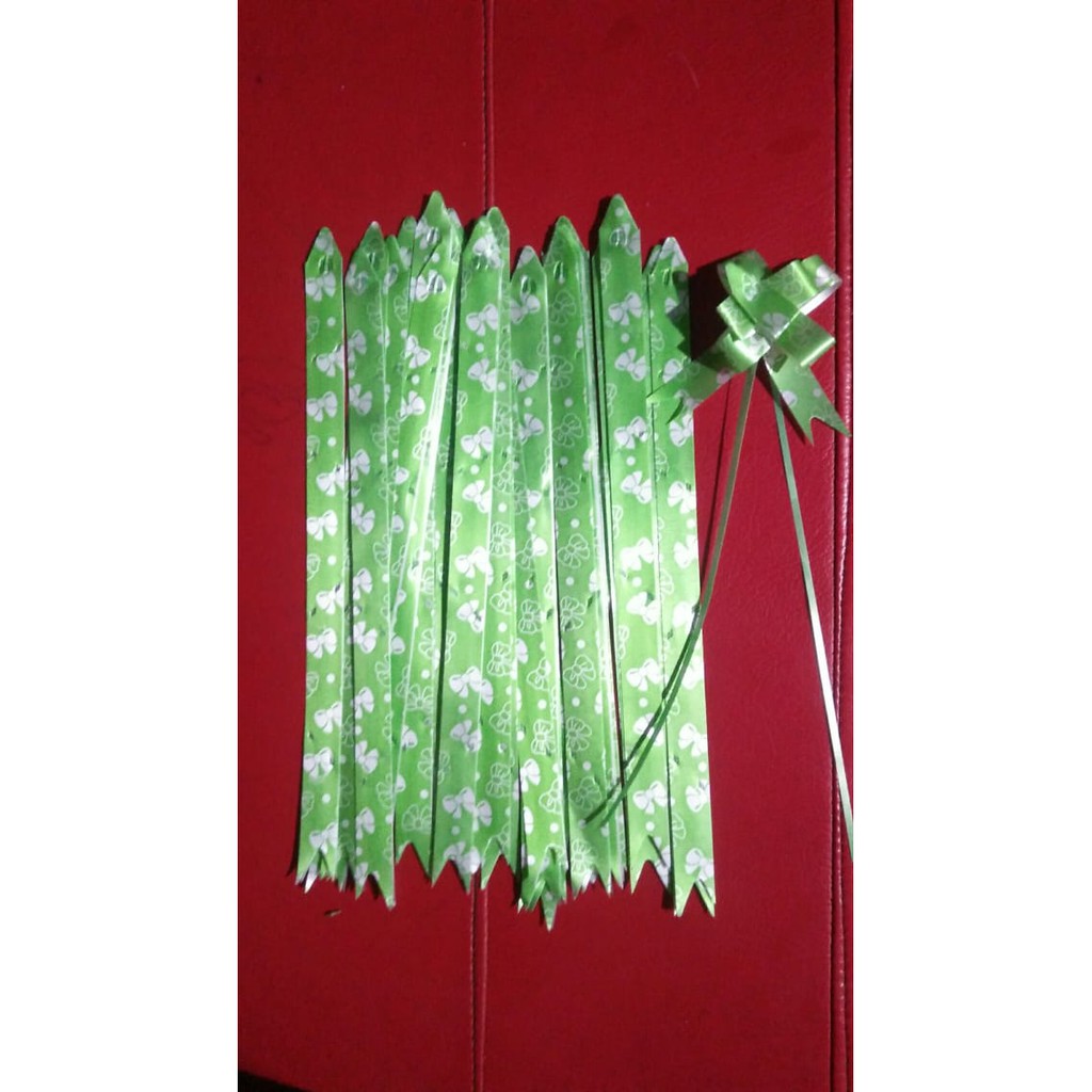 Pita Kado Serut Plastik Warna Hijau