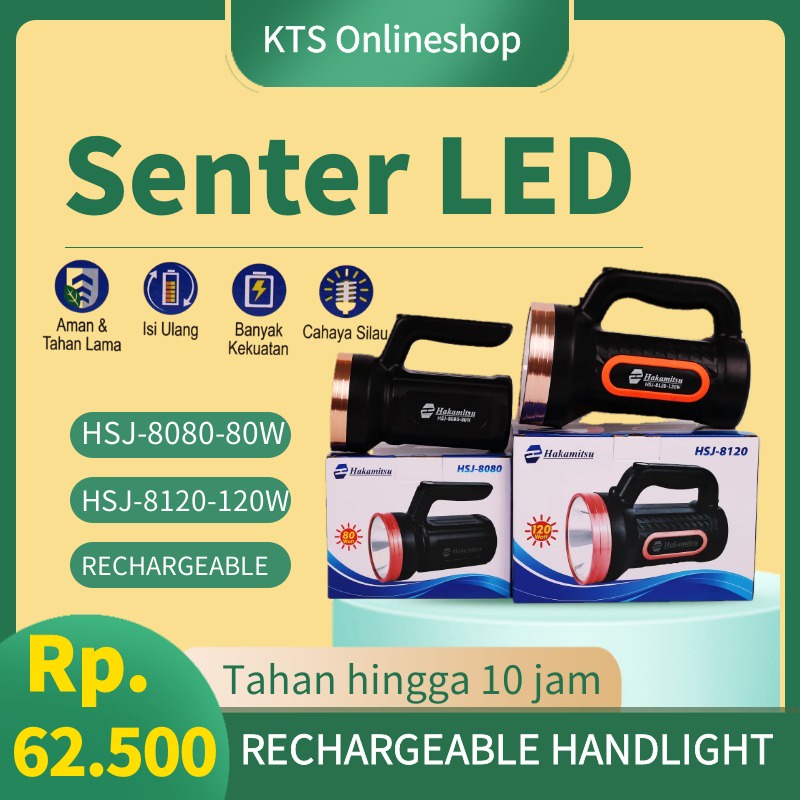 Senter cas 80W/120W senter besar LED RECHARGEABLE HANDLIGHT