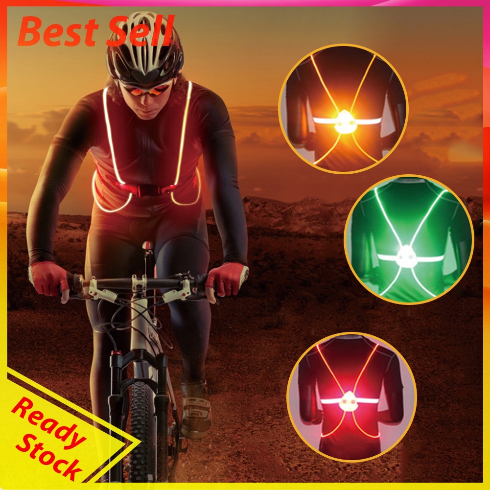 LED Fiber Y-Shaped Reflective Harness Night Riding Luminous Chest Straps