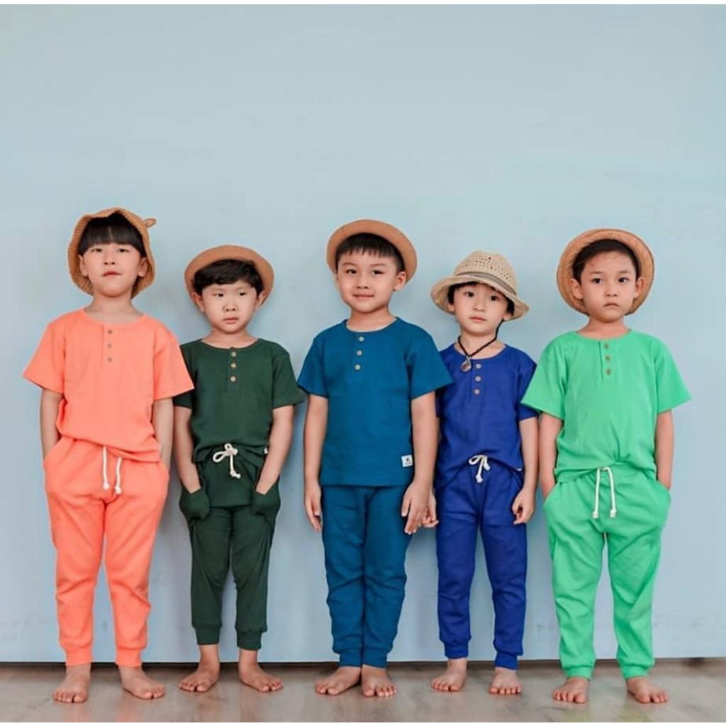 PROMO SETELAN KIANO PANJANG KIDS 1-6 TAHUN SETELAN ANAK POLOS SETELAN UNISEX TERLARIS BAJU ANAK/BAJU ANAK LAKI LAKI BAJU ANAK PEREMPUAN ATASAN ANAK KEKINIAN /PAKAIAN ANAK BISA PILIH WARNA HARGA GROSIR