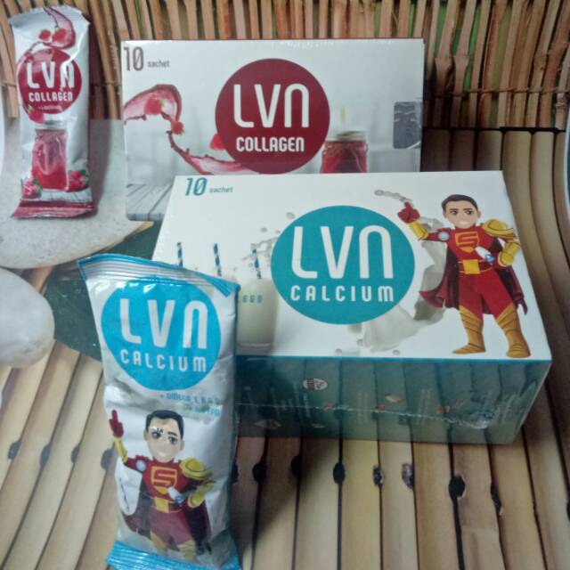 [2 Box] Paket Mom & Kids LVN Collagen dan LVN Calsium - Wajah Bunda Cantik Merona - Anak Cerdas