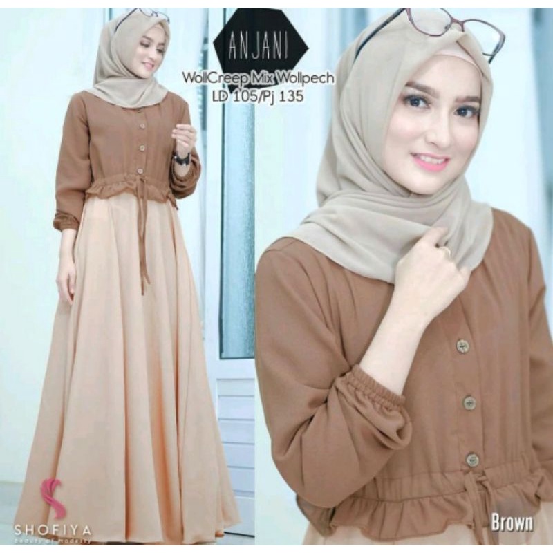 Baju Gamis Remaja Terbaru Baju Gamis Syari Wanita Terbaru Lebaran 2021 Anjani