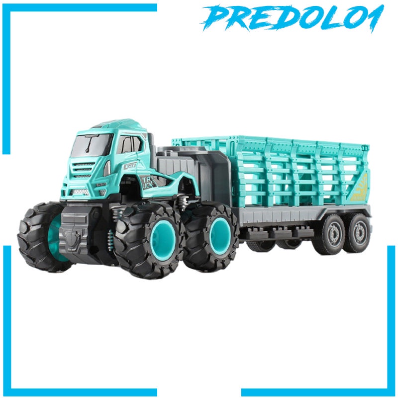 (Predolo1) Mainan Truk Transportasi Dinosaurus Pull Back Untuk Anak Laki-Laki / Perempuan