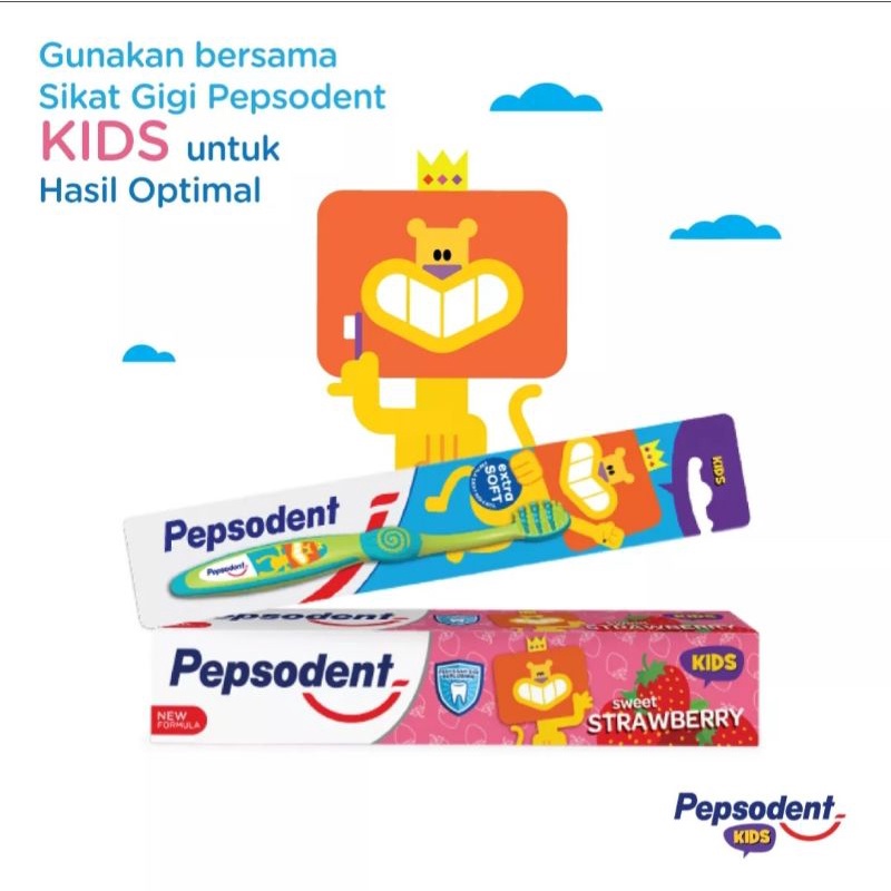 Pepsodent Kids Pasta Gigi Anak Orange / Sweet Strawberry 45gr