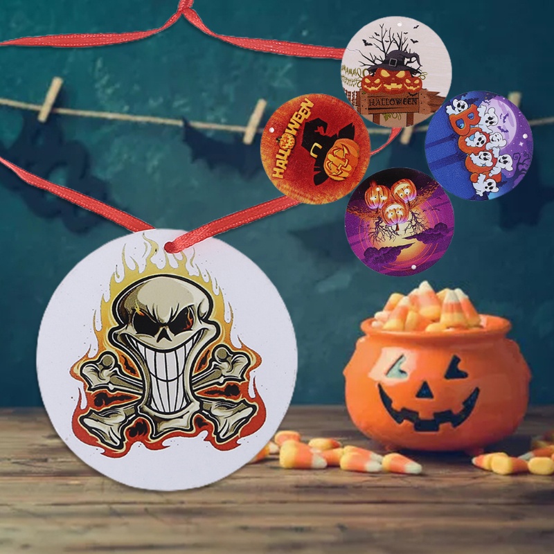 12pcs Ornamen Liontin Gantung Bentuk Bulat Untuk Dekorasi Pesta Halloween