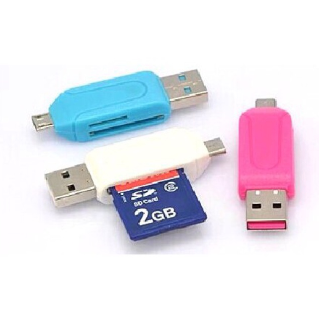 USB OTG + TF Card Reader Mini 2in1 Micro SD Card Reader Transfer Data Adapter Memory HP PC