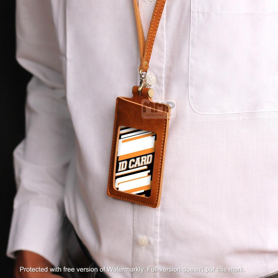 [KODE PRODUK ZV7BI6397] LANYARD NAME TAG KULIT COSTUM ID CARD KALUNG HOLDER NAME TAG ID CARD HOLDER 