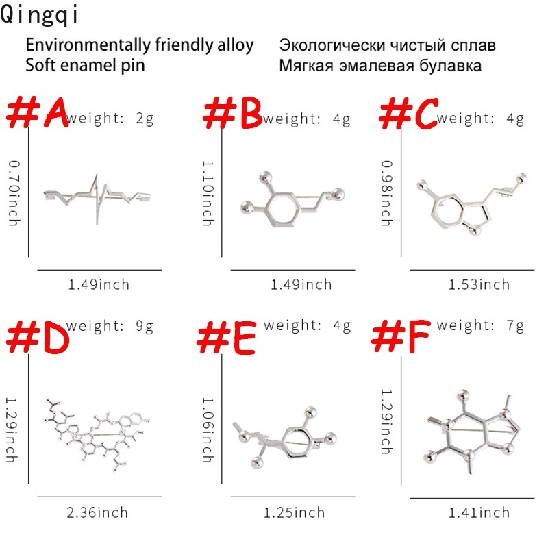 Pin Bros Enamel Struktur Kimia Untuk Hadiah Perhiasan Kerah Tas Siswa