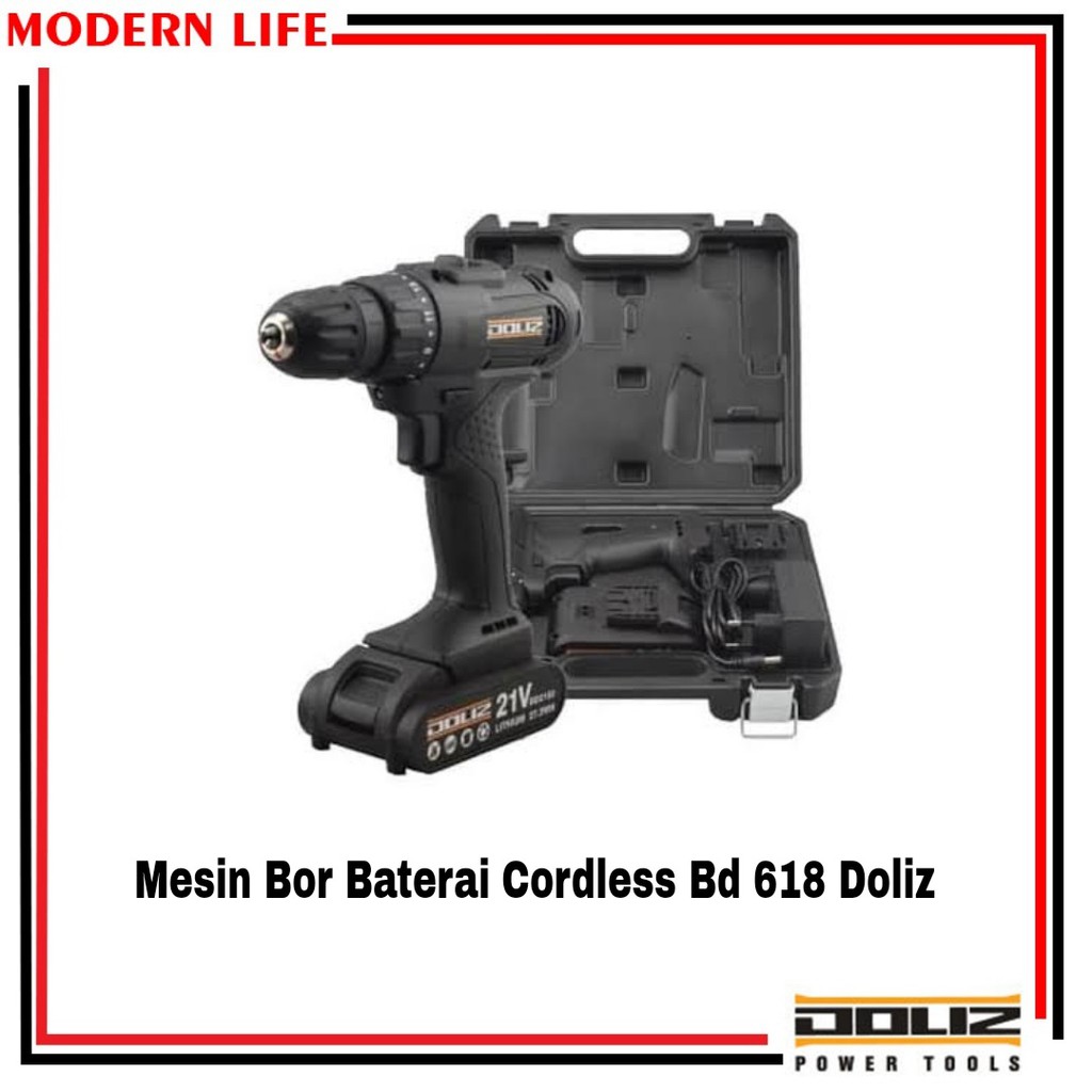 Bor Cordless Drill Baterei 21V DOLIZ BD 618 / BD618 / BOR TANGAN / BOR BATRE / BOR BATERAI