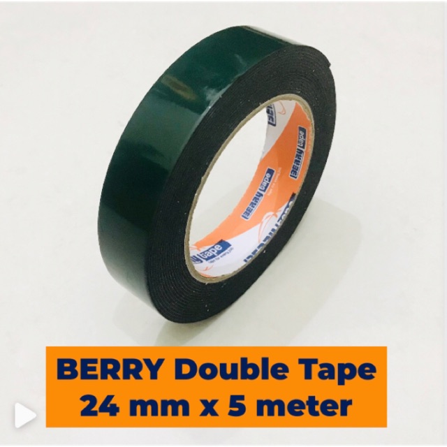 Double Tape Foam Hitam 24 MM 1 “ x 5 M BERRY Double Tape Busa Hitam