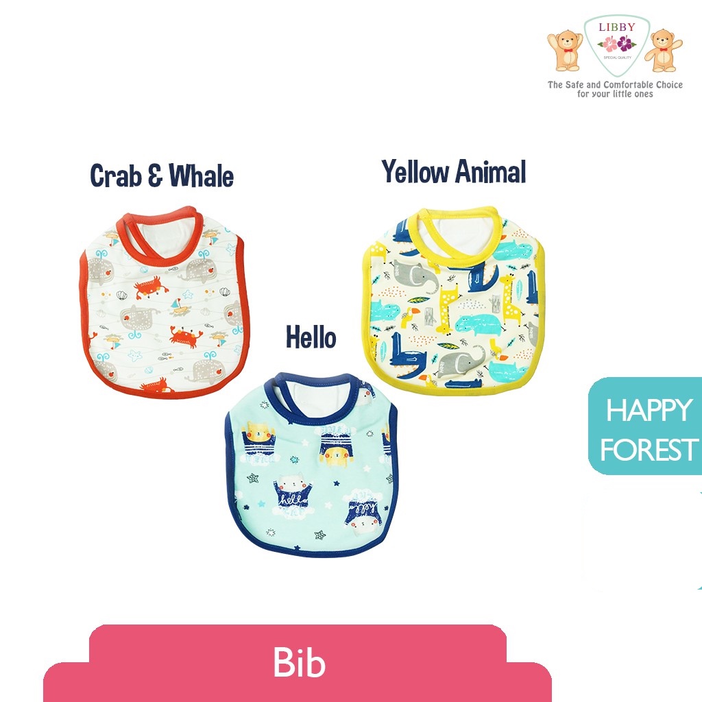 Libby Slaber Bayi Motif Fullprint - Celemek Bayi - Slaber Bayi Katun Halus