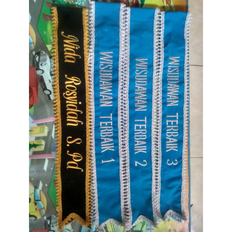 SELEMPANG WISUDA | GRADUATION SASH | BORDIR CUSTOM | RENDA2 kilat 1 hari jadi
