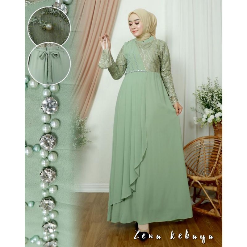 GAMIS PAYET MUTIARA GAMIS PESTA KONDANGAN GAMIS MUSLIM TILLE MIX CERUTY