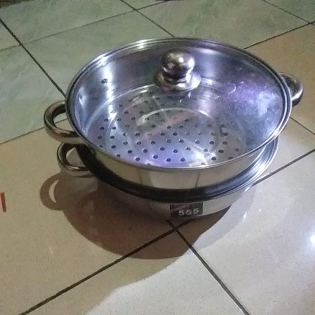 Panci Kukus Susun 2 Stainless 28 Cm / Dandang Steamer