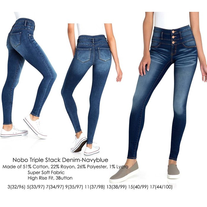 No Boundaries Triple Stack Denim Jeans Wanita