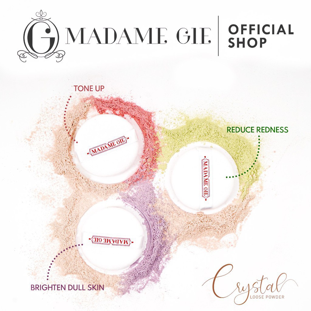 Madame Gie Crystal Loose Powder - MakeUp Bedak Tabur (NEW) | bedak madame gie BPOM