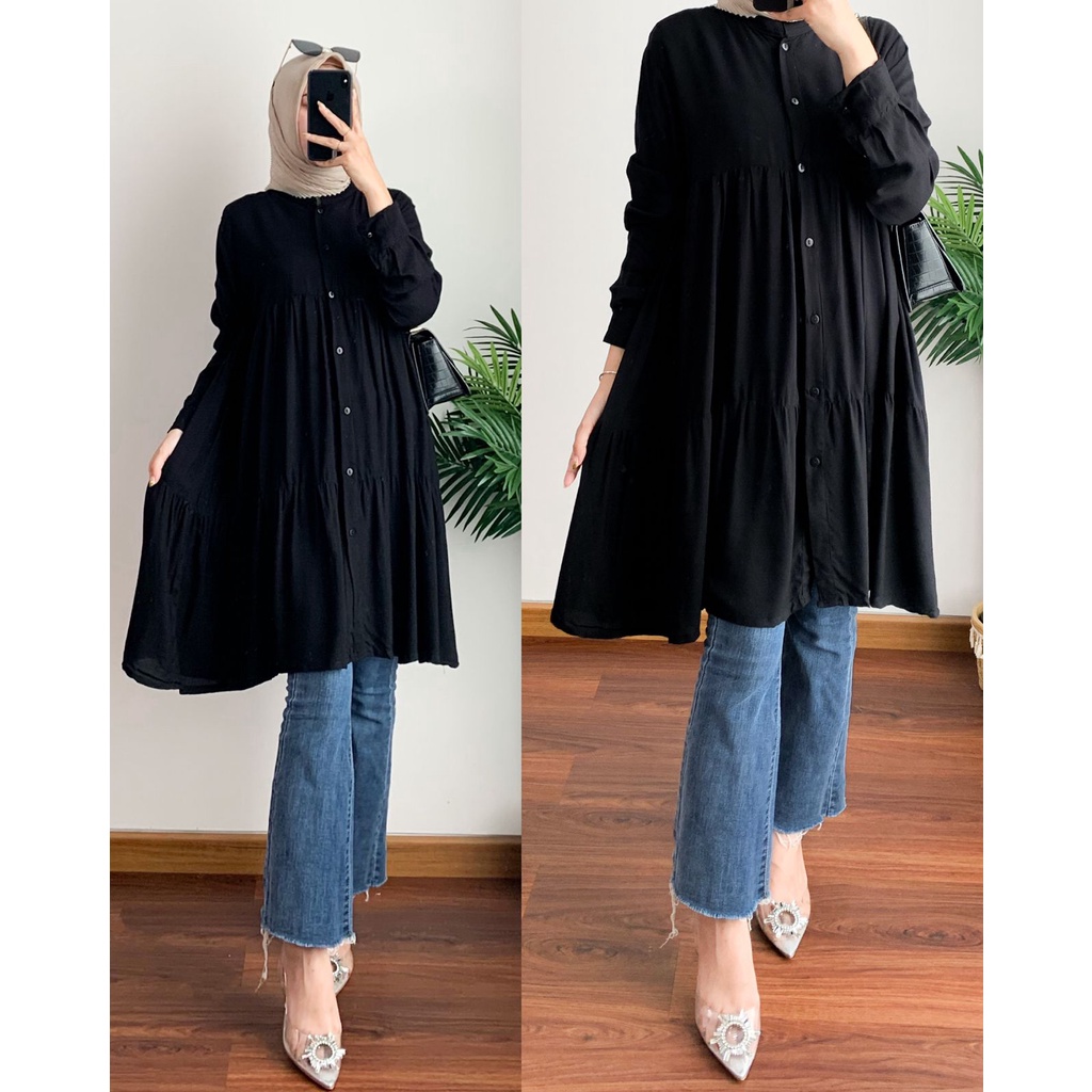 Poly long top | atasan wanita | tunik wanita