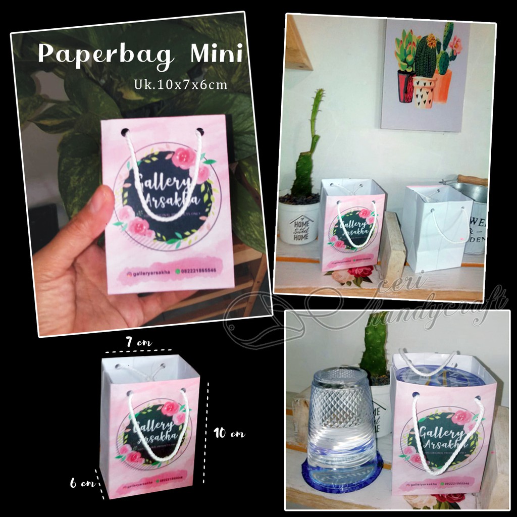 

paperbag super mini uk.7x10x6cm isi 25pc desain CUSTOM